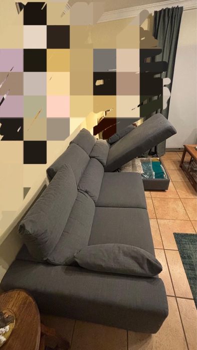 Sofá três lugares c/chaise lounge