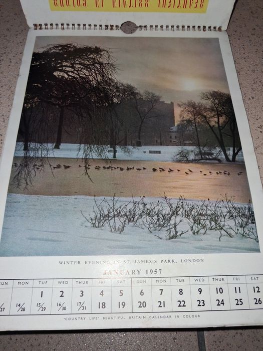 Calendario de parede 1957