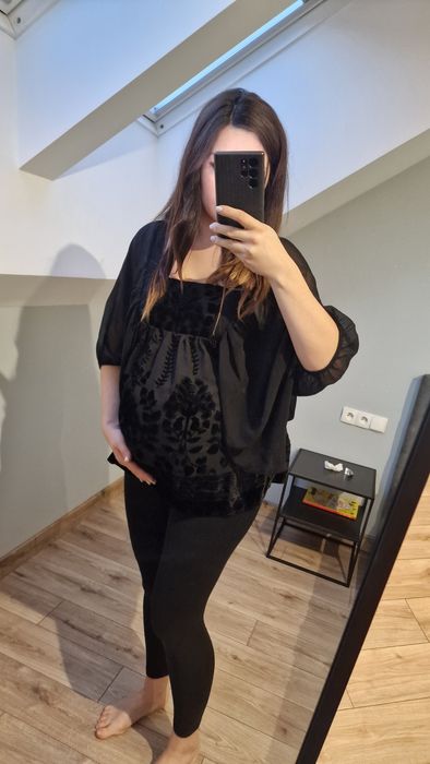 Elegancka ciążowa bluzka welur szyfonowa ciążowa koszula h&m