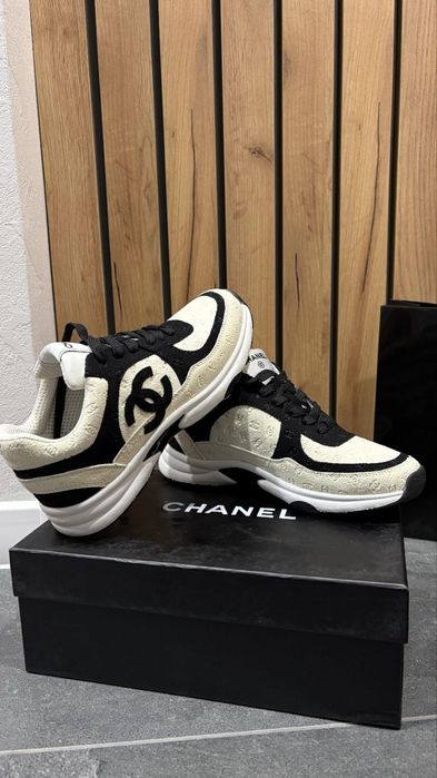ПРЕМІУМ ‼️Chanel Runners Black and White VIP , кросівки Chanel жіночі