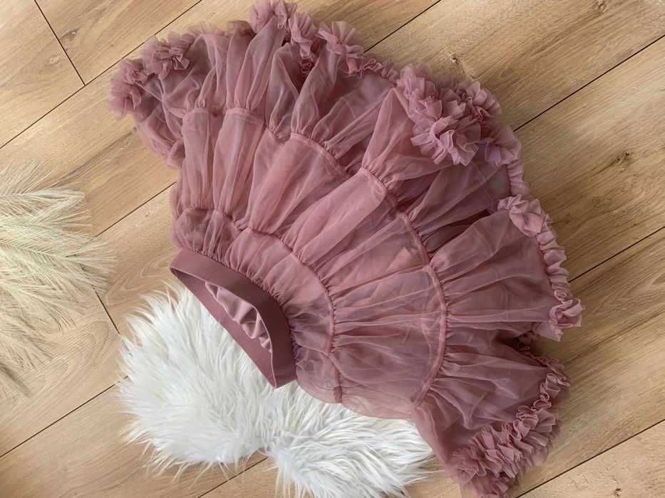 Nowa spodniczka szyfonowa tiulowa świąteczna 122 wizytowa 110 116