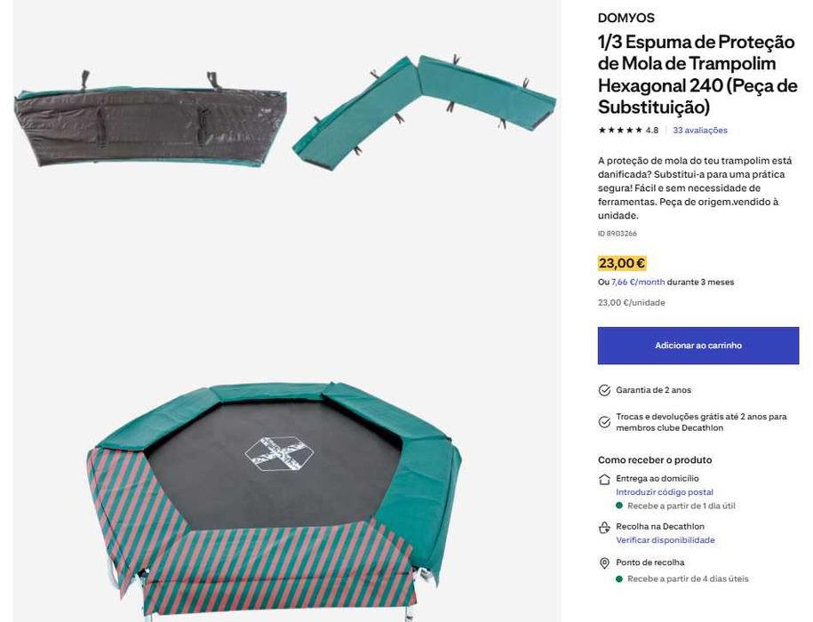 Trampolim Hexagonal 240