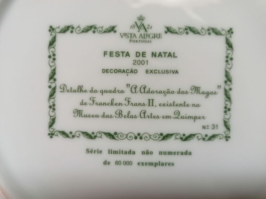 Pratos Vista Alegre Festa de Natal