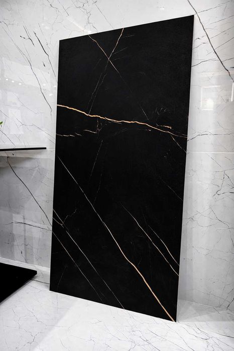 Gres 120x60 czarny marmur złota żyła PÓŁMAT | Satyna - SUPER CENA!!!