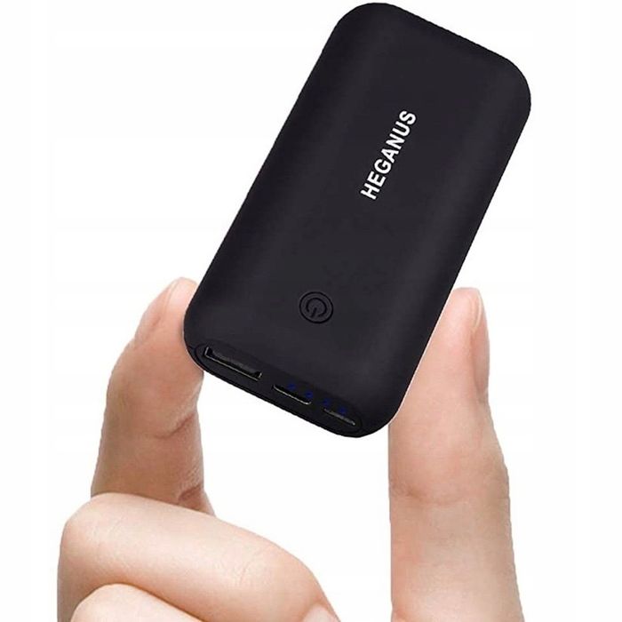 POWERBANK 10000 mAh Power USB Czarny Kabel Przenośny Kieszonkowy Mini
