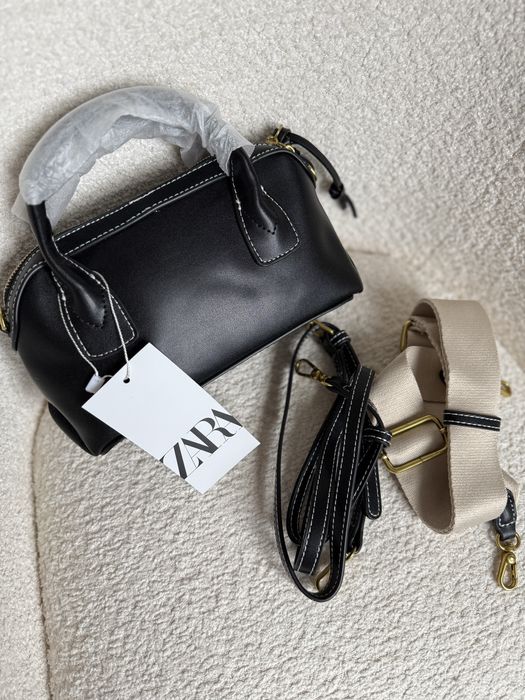 Сумка zara, зара, чорна, тренд кросбоді