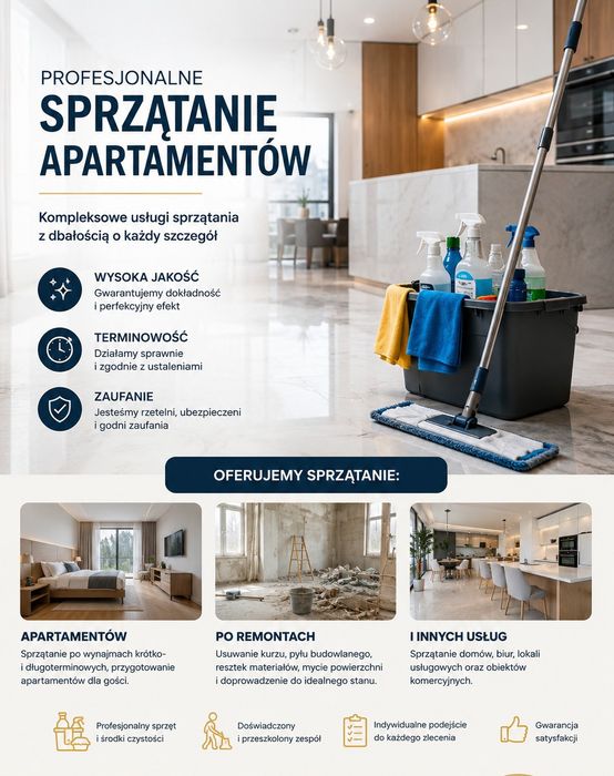 Sprzątanie apartamentów na terenie Podhala
