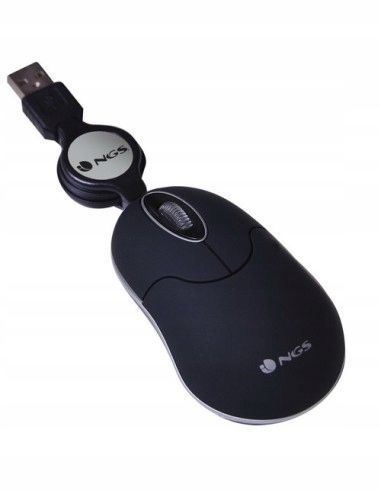 outlet myszka optyczna z wciąganym kablem ngs ngs-mouse-0973 czarny