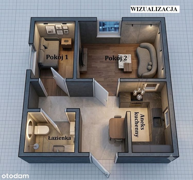 Dwupokojowe mieszkanie w Rudzie śląskiej 40 m² - Widok 4