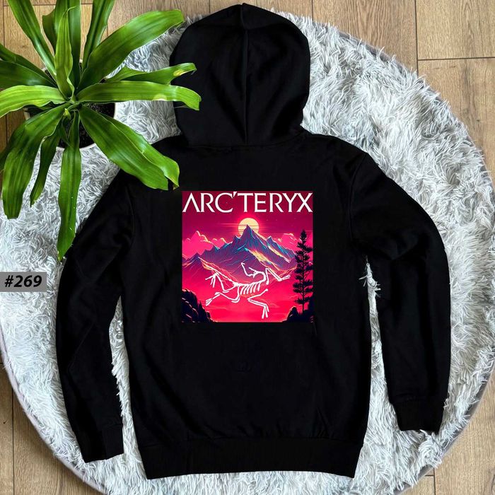 Черное Худи ARCTERYX Neon Горы (XS S M L XL)