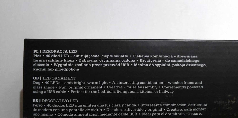 Dekoracja LED Szklane Lampki Pies Smuke