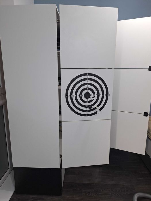 Szafa narożna z podestem Vox czano-biała