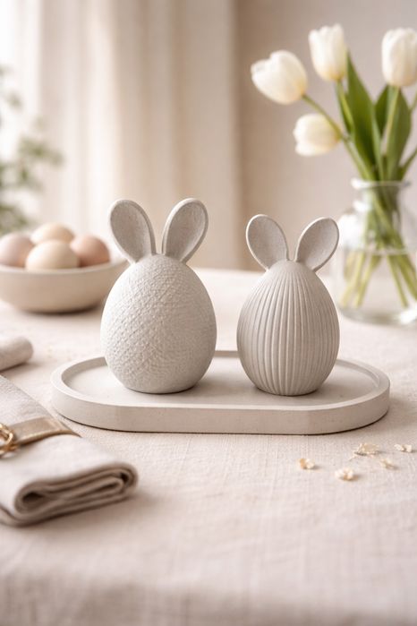 Betonowe jajka, dekoracja wielkanocna