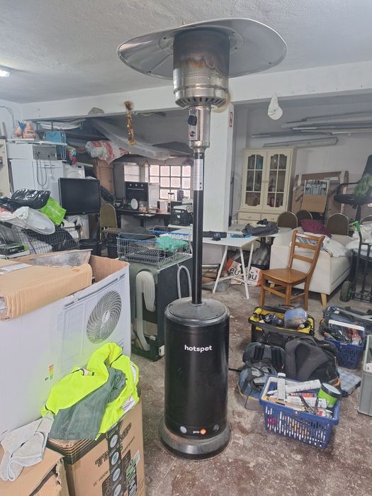 Aquecedor para exteriro com bilha e regulado de gás