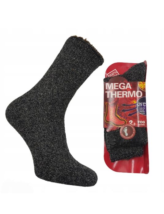 Skarpety MEGA THERMO termiczne zimowe najcieplejsze -25C BEZUCIS 39-42