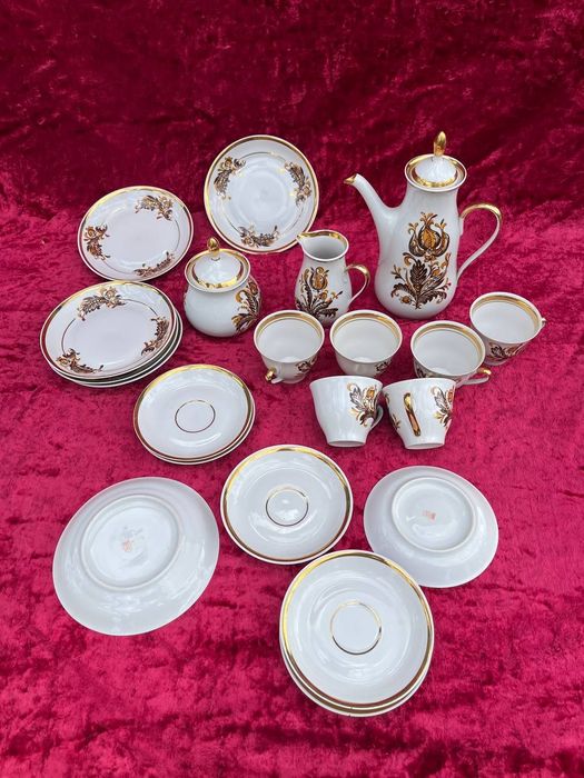 Cервиз кофейный RPR на 6 персон, лёгкий тонкостенный фарфор,