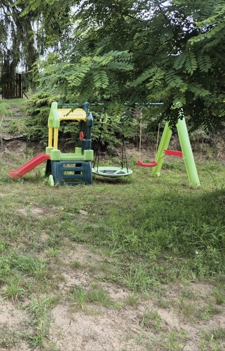 Little Tikes Huśtawka Clubhouse Naturalna Plac Zabaw Podówjna Zjeżdżalnia ślizg Tunel Zestaw do ogrodu