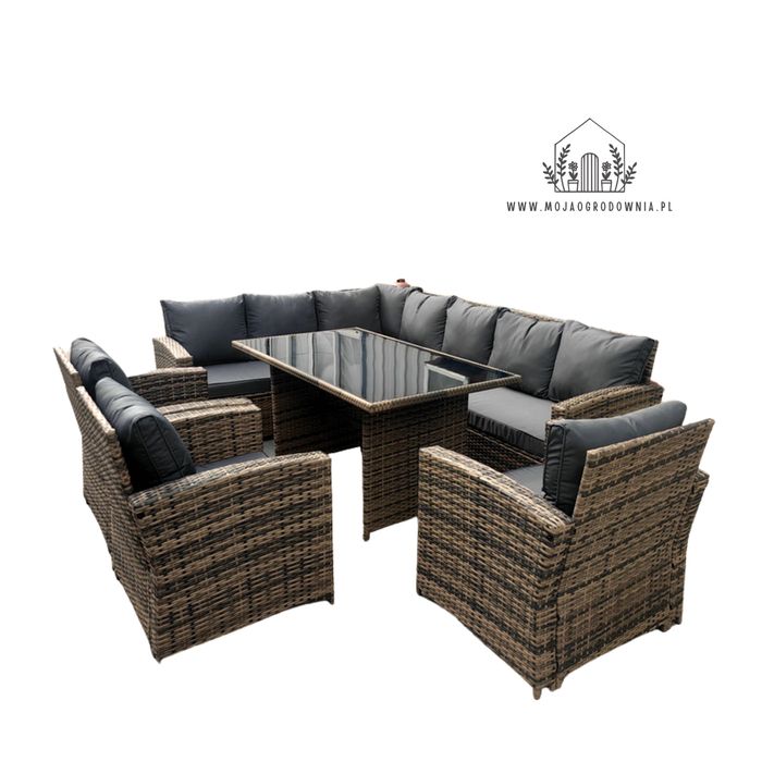 Meble ogrodowe NAROŻNIK 9os Taras komplet wypoczynkowy PROMOCJA