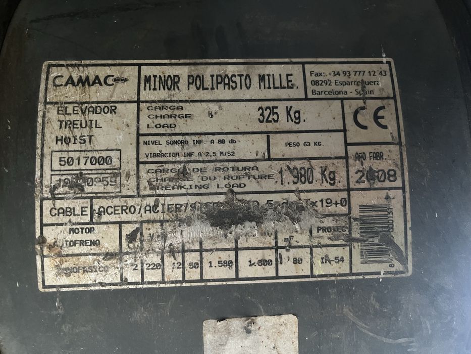 Wciągarka budowlana Camac minor polipasto mille 325kg