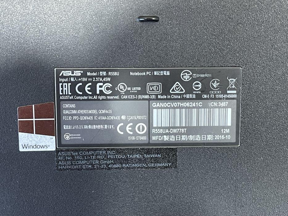 Asus r558u intel core i5 7200u, 8gb RAM, 128 ssd: 6 999 грн. - Ноутбуки ...