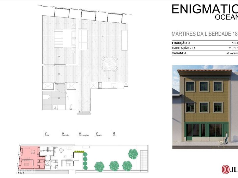 Apartamento T1, novo, no Mártires da Liberdade 185, Porto