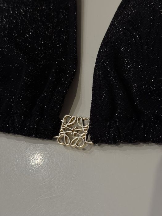 Купальник Loewe чорний сяючий М блискучий з блискітками на зав’язках