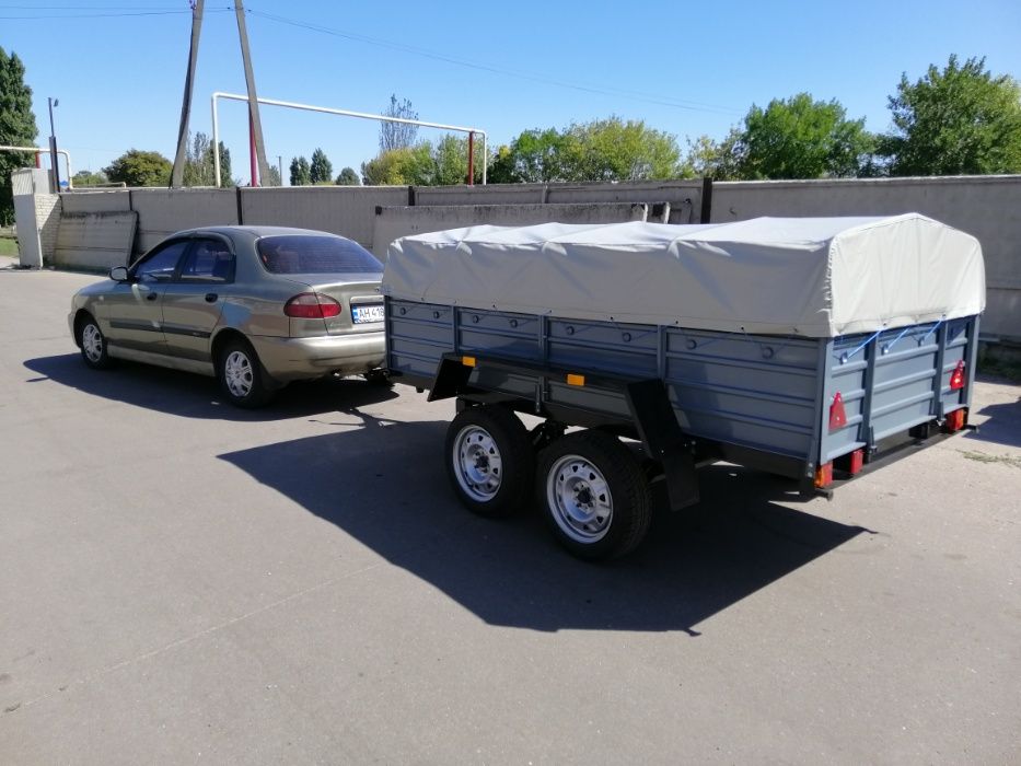 Двухосний причеп з гальмами і без в Запоріжжі для легкових авто. Прицеп с доставкою