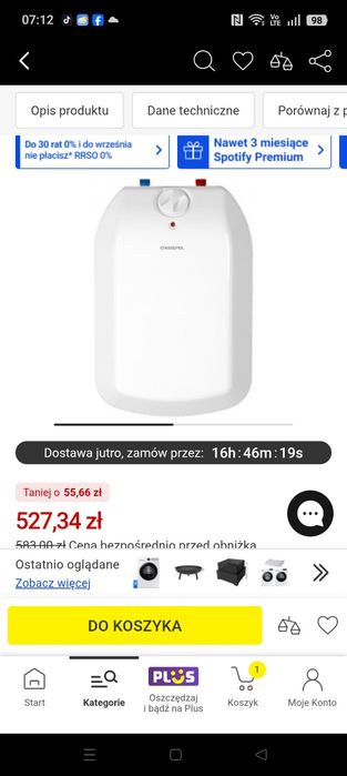 Terma ogrzewacz do wody kospel luna 5 l