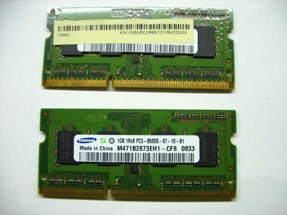 Intel i3-550, Память DDR1, 2, 3, для ноутбука SODIMM 1Gb