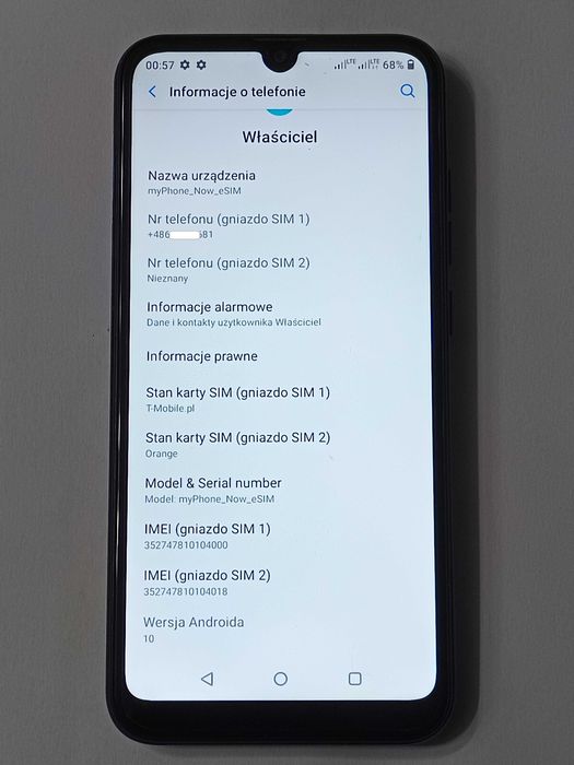 myPhone Now eSIM 4GB/64GB Android 10 100% sprawny -ideał FOLIA + SZKŁO