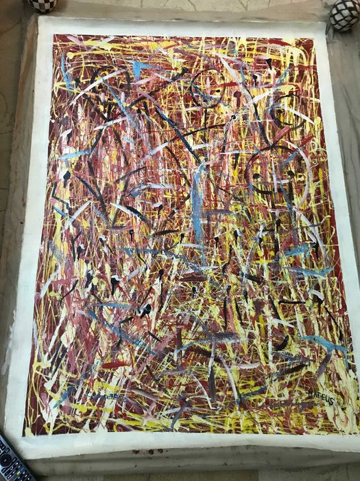 Tela angolana pintada a mão (94 cm x 70cm)