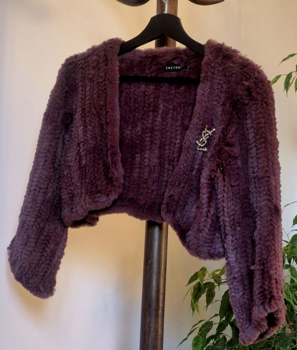 Bolerko  studniówka, bal, futro naturalne