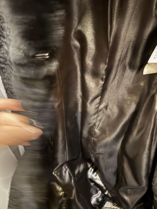 Ochnik czarne naturalne futro kożuch r L/XL