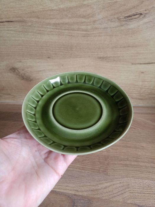 Vintage Talerzyk / Podstawek – Tułowice, PRL zielony