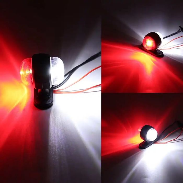 Світлодіодні LED габаритні вогні на причіп (ріжки занесення) 12-24v