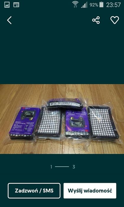 10 szt. Filtr przeciwpyłowy adflo 3M 837010