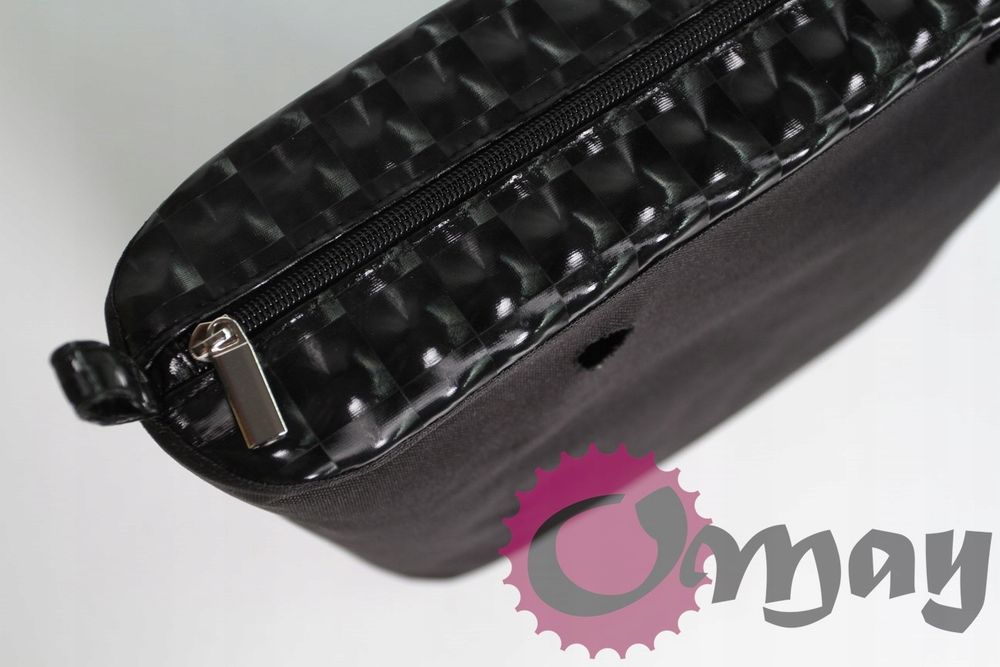 CZARNY organizer do OBAG MINI mieniący efekt 3D wkład 2 kieszenie OMAY