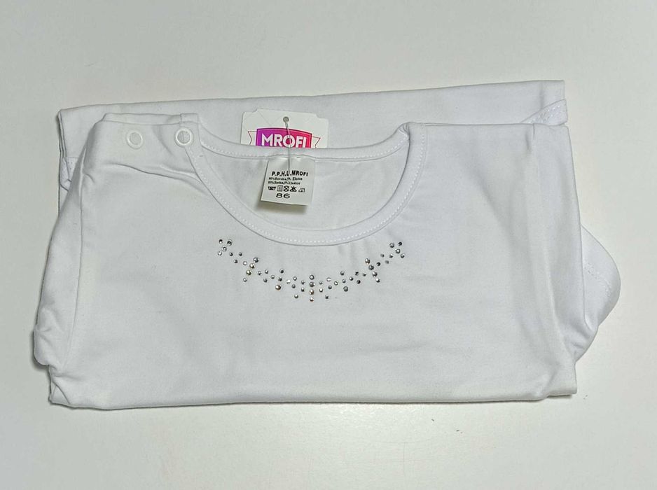 Body LE BEBE krótki rękaw BIAŁE rozmiar 86 cm