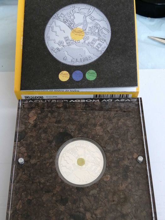 Conjunto 3 moedas prata prof. O clima.