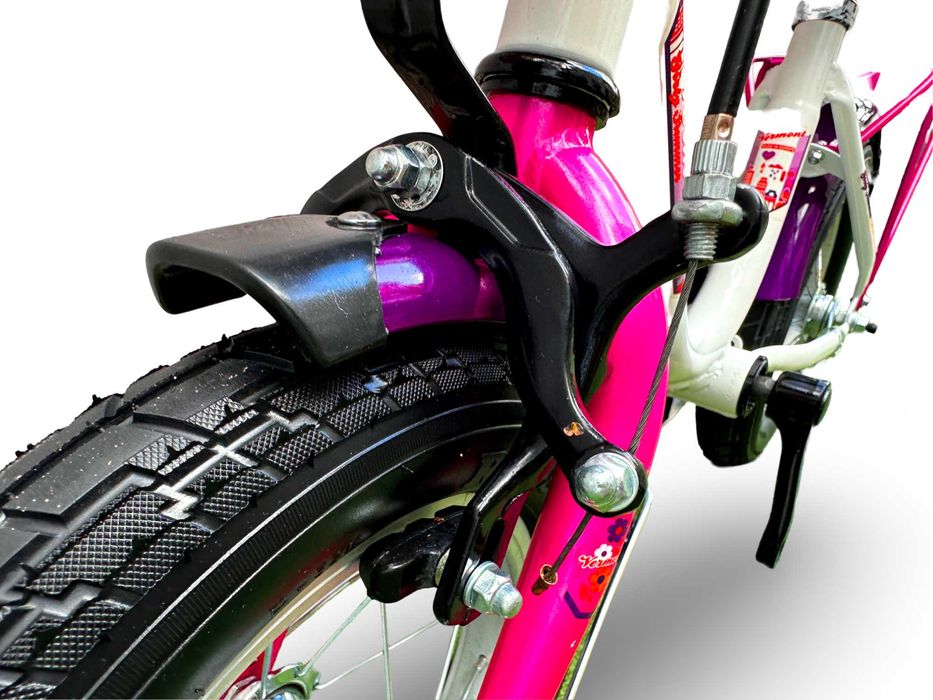 Rower Dziecięcy VERMONT GIRLY Koła 12" Fioletowy Błotniki Bagażnik