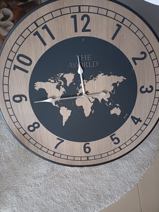 Relógio Mundo Madeira Parede
