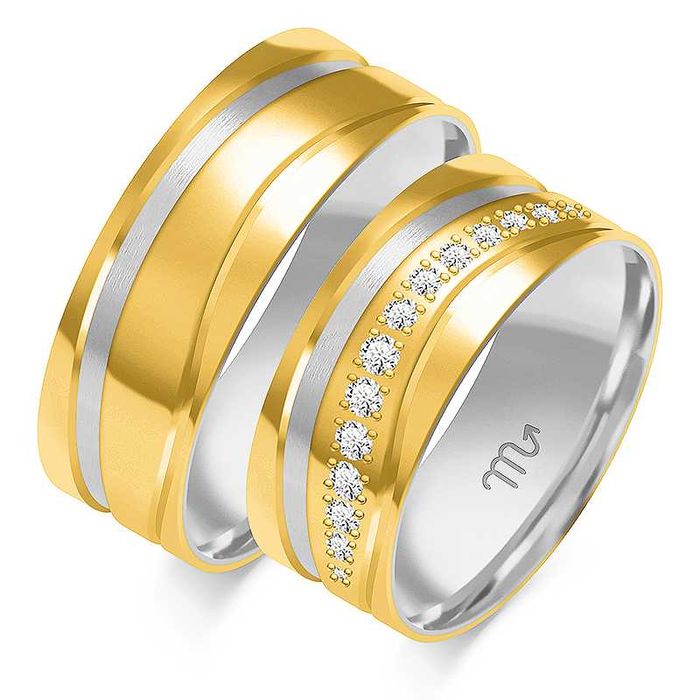 Nataliebizu Złote Obrączki Ślubne z Brylantami