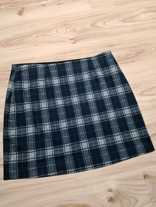 Granatowa Mini Spodnica Spódniczka W Kratkę Calvin Klein X