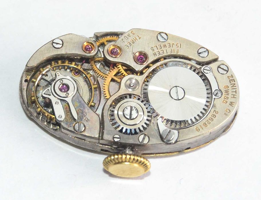 Movimento de Relogio Zenith c/ coroa em Ouro