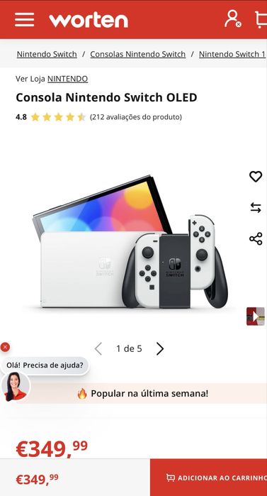 Nintendo oled (como nova)