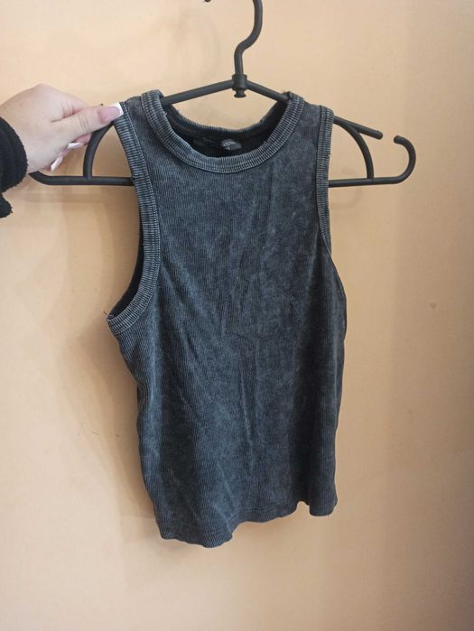 Майка жіноча варка рубчик рвана, колір графіт