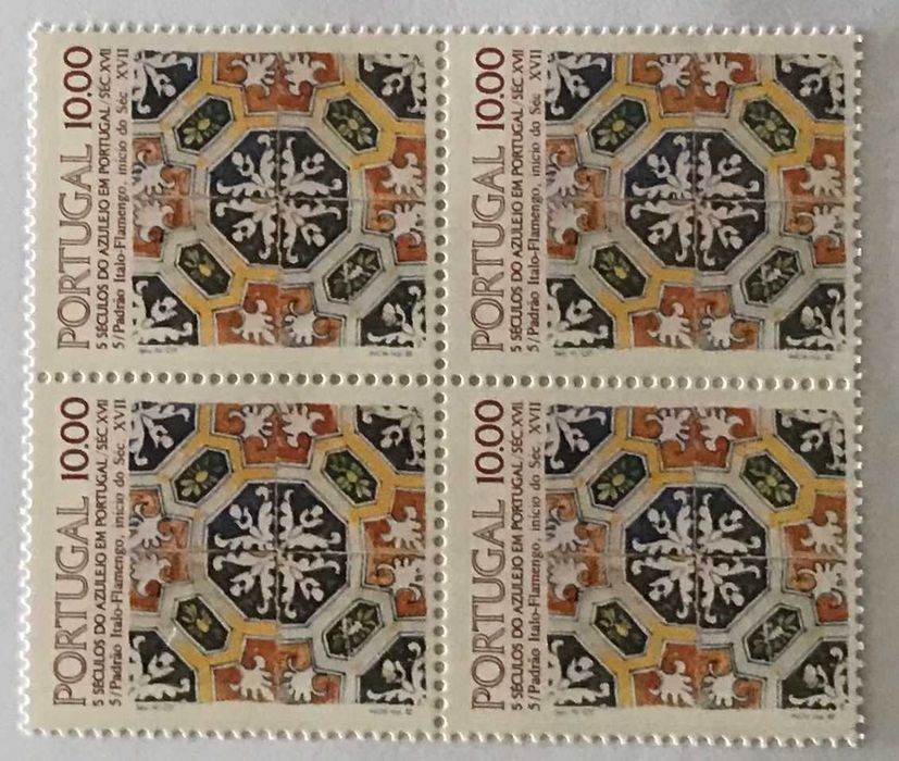 New Stamp Sheet of 10$00 – Five Centuries of Azulejo in Portugal – 1982