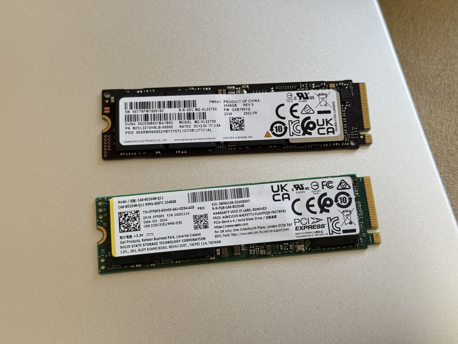 Накопичувачі NVME m.2 Samsung  2tb майже нові