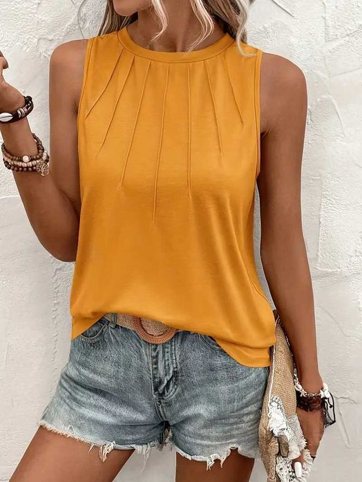 Top com detalhe plissado