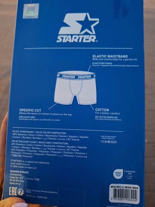NOWE bokserki boxerki STARTER 4-PAK rozm. M